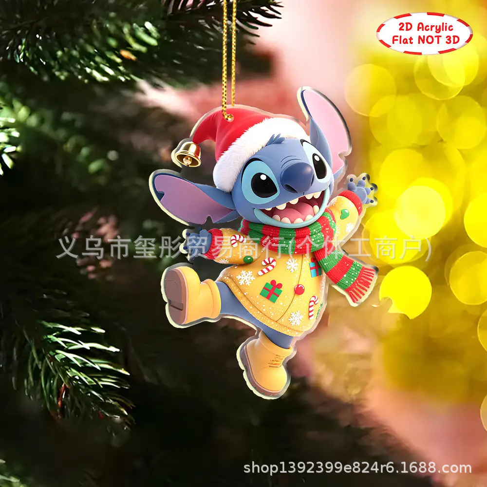 Transfronterizos temu Xiyin nuevo Stiltys decoración de Navidad decoración de automóviles colgante plano acrílico 2D lista
