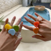 Acrylic ring, trend accessory, one size resin, multicoloured jewelry, new collection, simple and elegant design