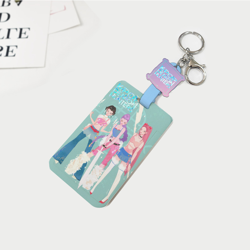 KPOP猎魔女团学生校园滑盖卡套证件校园卡保护套自动伸缩扣订 制|undefined