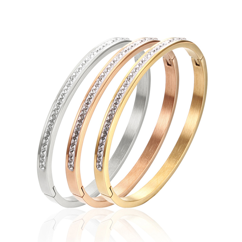 Jewelry & Accessories spot bracelet titanium steel zircon bayonet bracelet fashion 520 couple bracelet_voghion.com