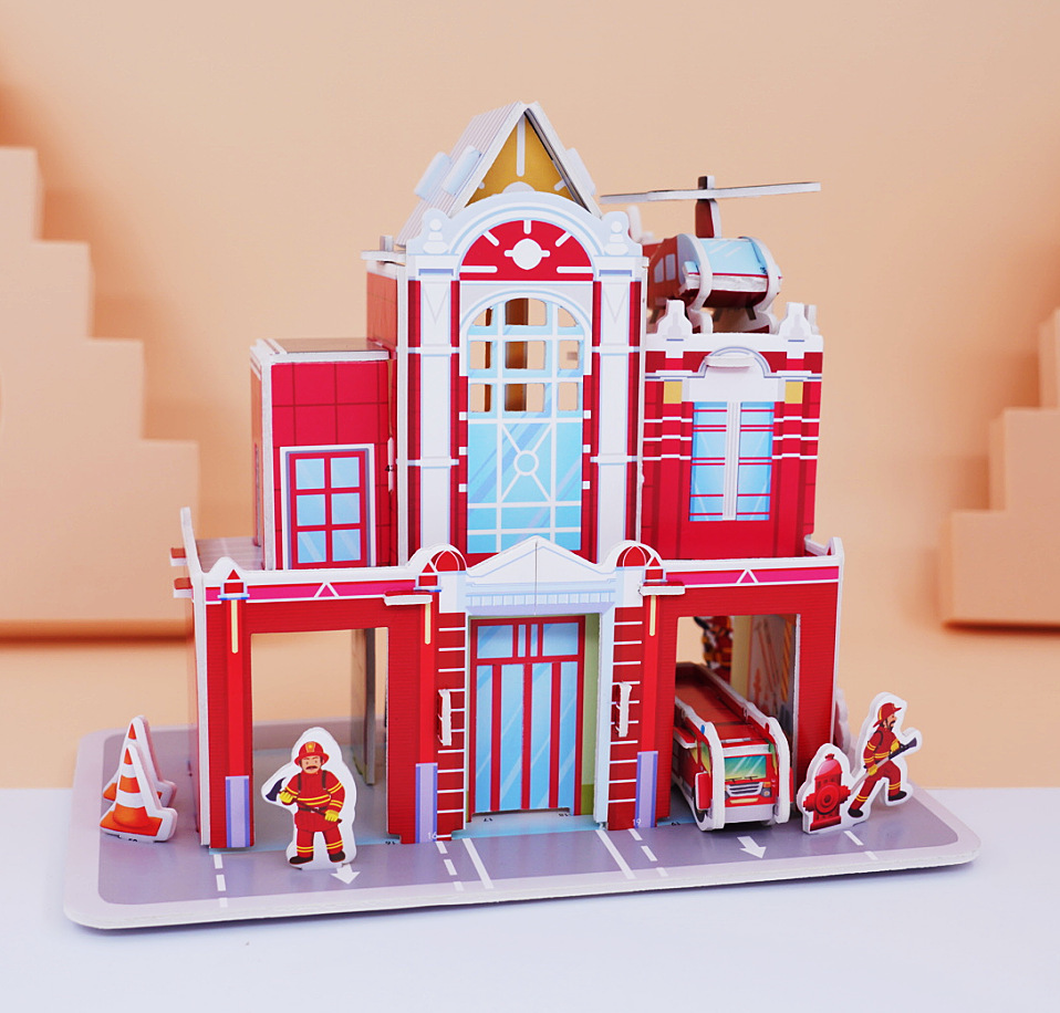 3D rompecabezas tridimensional juguetes educativos espuma de papel hecho a mano casa Coche forma puesto 61 regalo medio