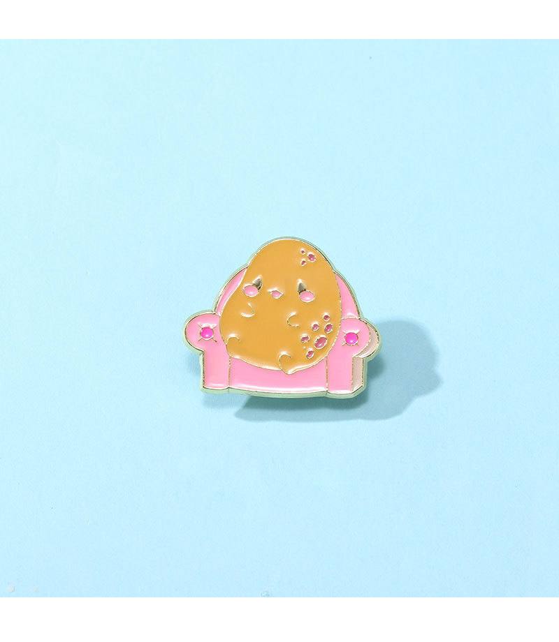 Alloy Material Cartoon Style Cute Pin Potatoes Alloy Enamel Unisex Brooches