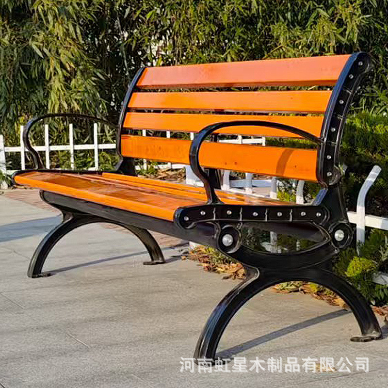 silla de parque silla larga al aire libre banco al aire libre patio asiento de ocio anticorrosión madera sólida plástico madera forjada silla de fila respaldada image 5