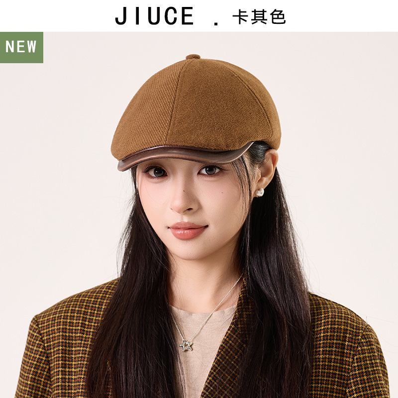 复古时尚前进帽女秋冬季日系文艺贝雷帽韩版百搭显脸小鸭舌帽子潮|undefined