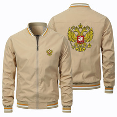 貿易ロシアバッジコーチジャケット春と秋の無地レトロアウトドア作業服フライトジャケットトレンディなトップス男性用