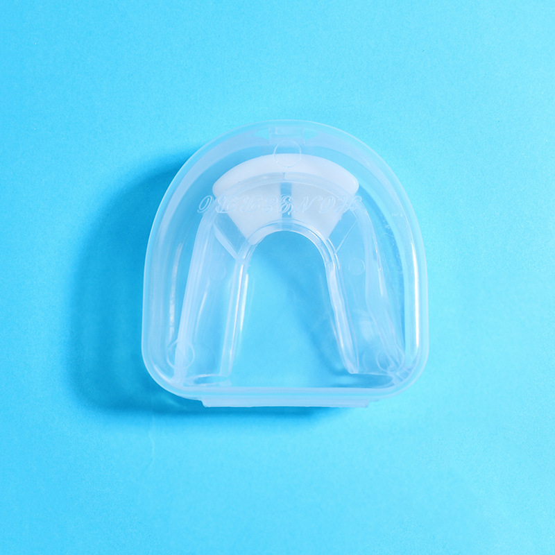 Protector de dientes masticable anti-molar de boxeo Protector de dientes de doble cara tirantes bola azul deportes protector de dientes suelto boxeo