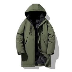 冬季新款加厚加绒中长款棉服户外运动连帽登山情侣男装保暖工装外