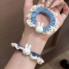 甜美蕾丝花边米菲兔发圈简约少女马尾小肠圈高颜值ins风可爱发绳