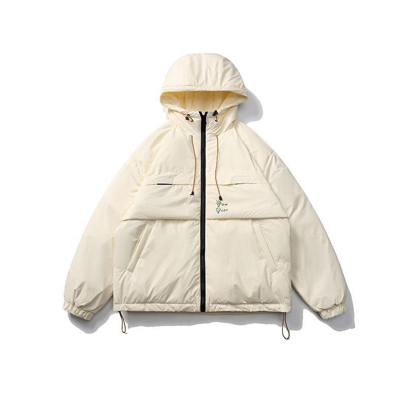 Winter Japanese three dimensional retro solid color down jacket with…