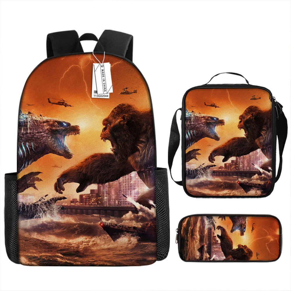 Godzilla Grado 3 grado 4 Escuela Primaria mochila reducción de carga de protección de la columna vertebral bolsa de almacenamiento al por mayor
