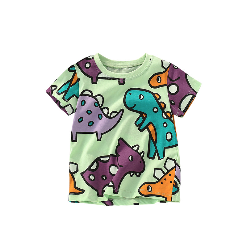 Malwee camiseta de verano para niños nuevos niños europeos y estadounidenses impresión casual de cuello redondo de manga corta guapo chaqueta