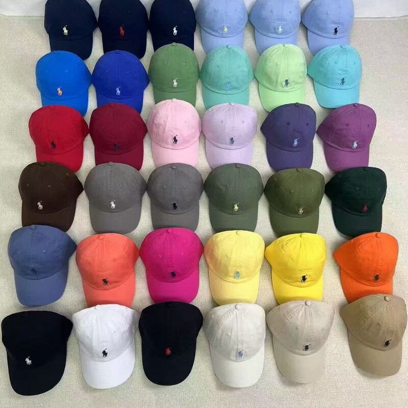 Scannable Foreign Trade Rl Hat Baseball Cap for Men and Women, Polo Sports Pony Logo Embroidery Couple Baseball Cap