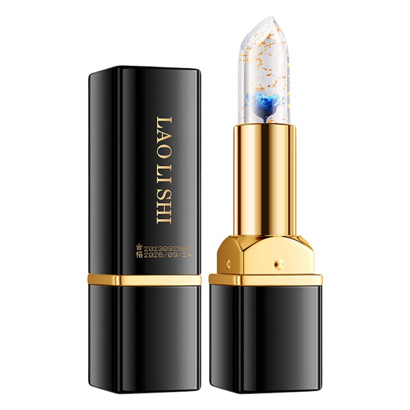 Laurishi flowers bloom jelly temperature change lipstick non-stick cup non-fading petals moisturizing waterproof moisturizing white