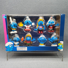 超萌蓝精灵棒球运动款全套8只摆件玩具摆设装饰公仔卡通手办