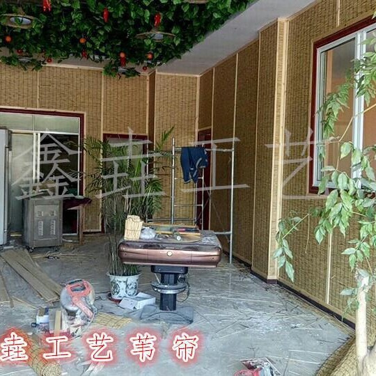 苇帘子大卷30米芦苇帘子大卷帘遮阳草帘竹帘芦苇席墙面装饰装修