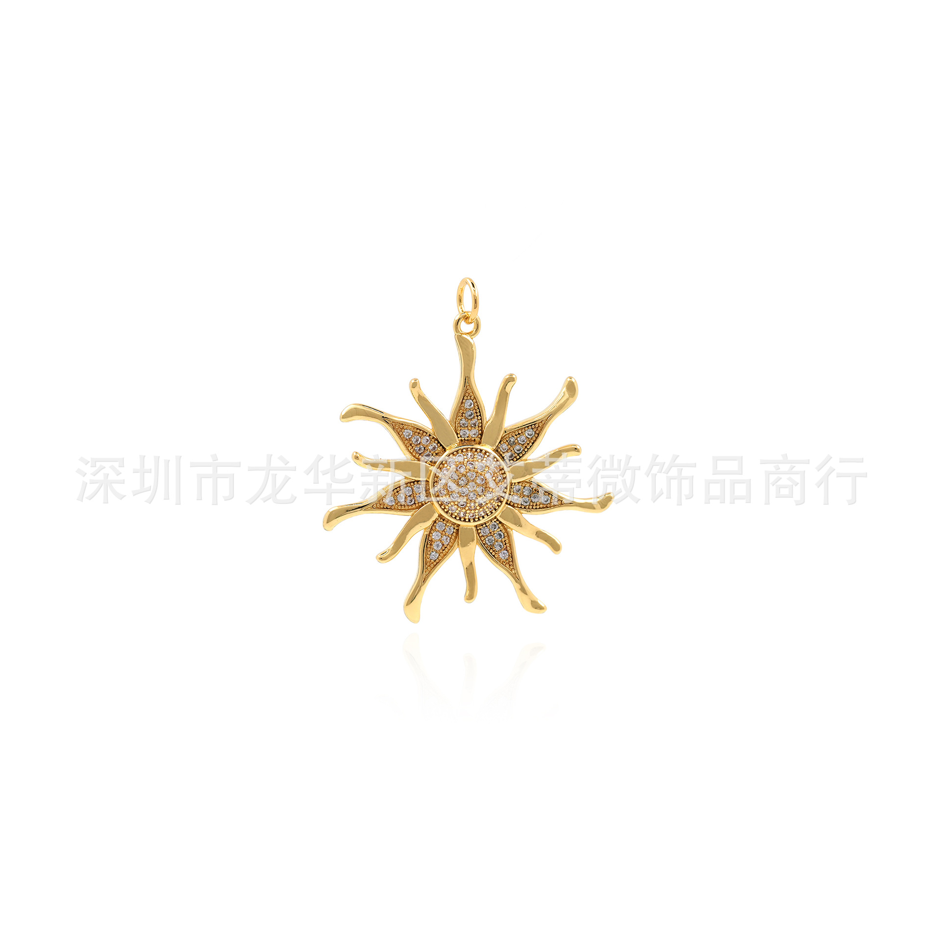 Copper pendant with zircon solar-powered