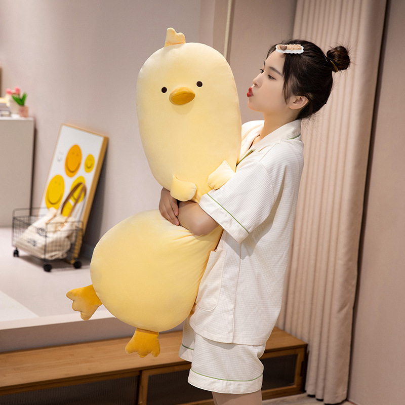 かわいい小さな黄色い鶏のぬいぐるみ人形人形長い枕女の子睡眠ベッド脚人形取り外し可能と洗える|undefined