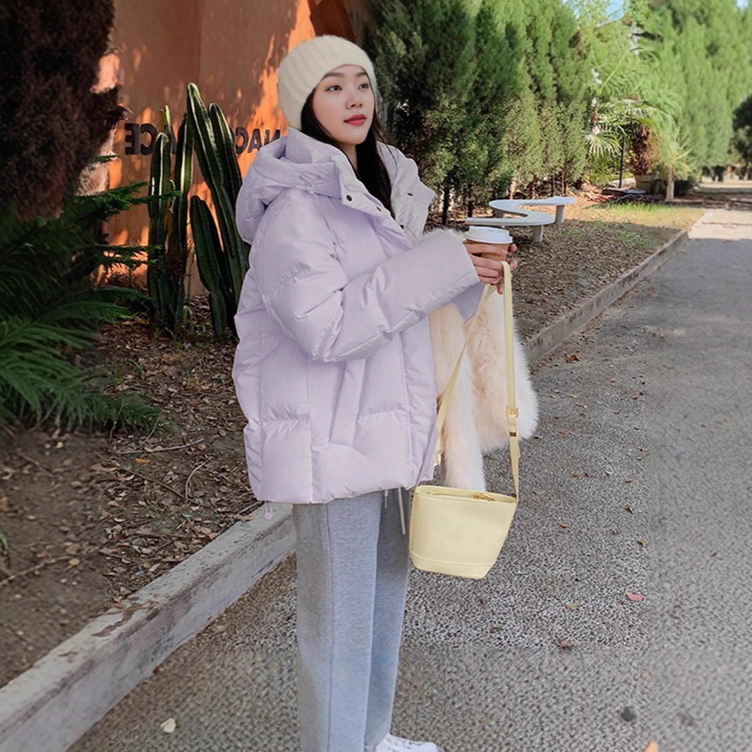 Zhongxi Short down Jacket for Women 2025 New White Duck down Thickened Couple's Puffer Jacket Student Petite Coat Winter