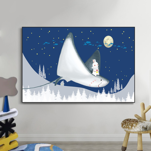 Children's room decoration painting for boys and girls, wall hanging art for living room, bedroom, bedside murals, kindergarten cartoon painting