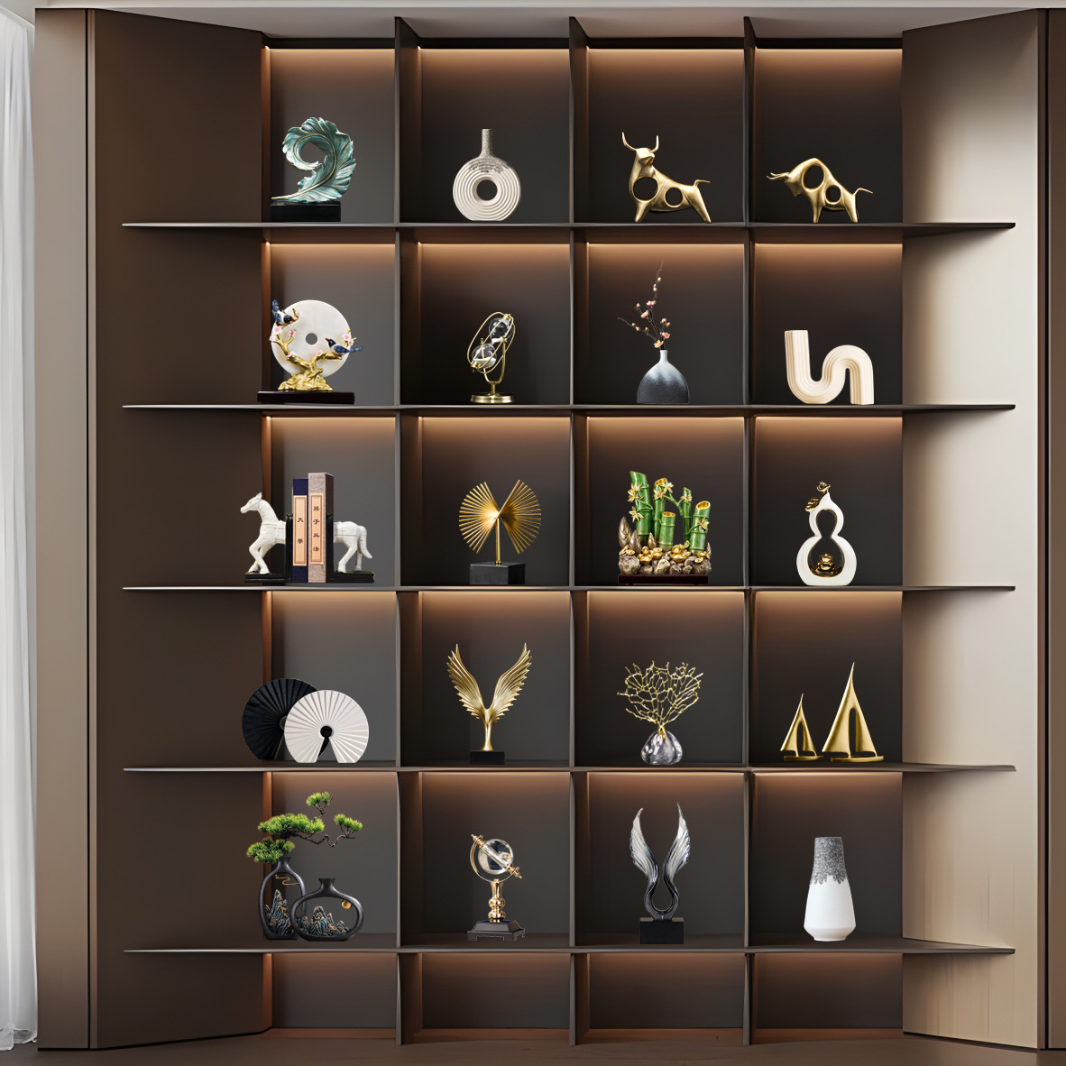 办公室桌面摆件客厅家居酒柜玄关装饰品电视柜新中式创意工艺礼品