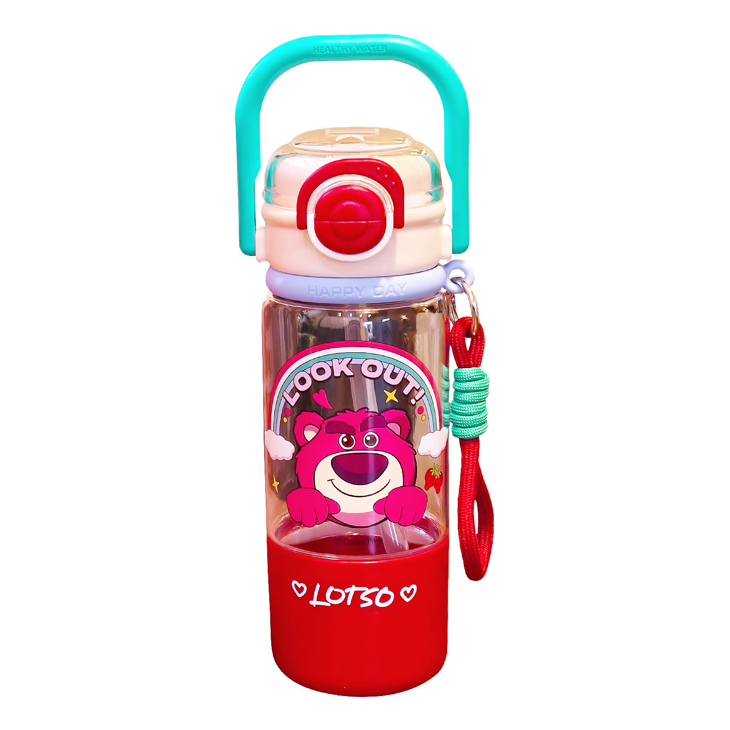 Taza de agua para niños de la ciudad de animales locos, tetera de agua portátil especial para estudiantes de jardín de infantes, taza de bebida directa de paja para bebés