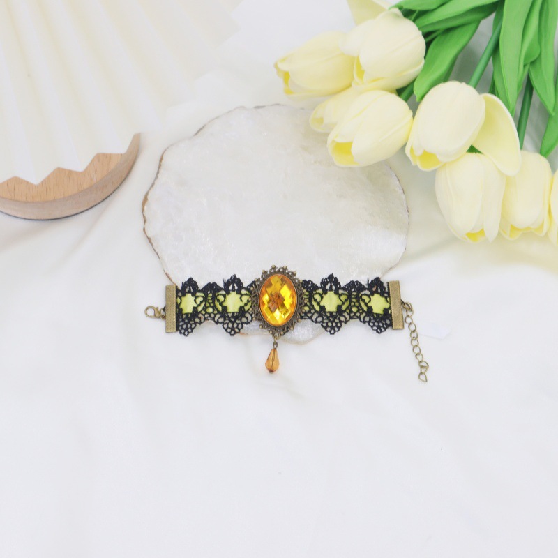 Cross-border para diseño misterioso collar de encaje de cristal de dama collar de diamante joyas de cadena de clavículas