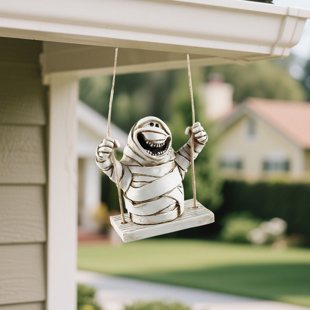  Specializes in Resin Mummy Swing Pendant Outdoor Courtyard Tree Hanging Decoration Halloween Small Gifts