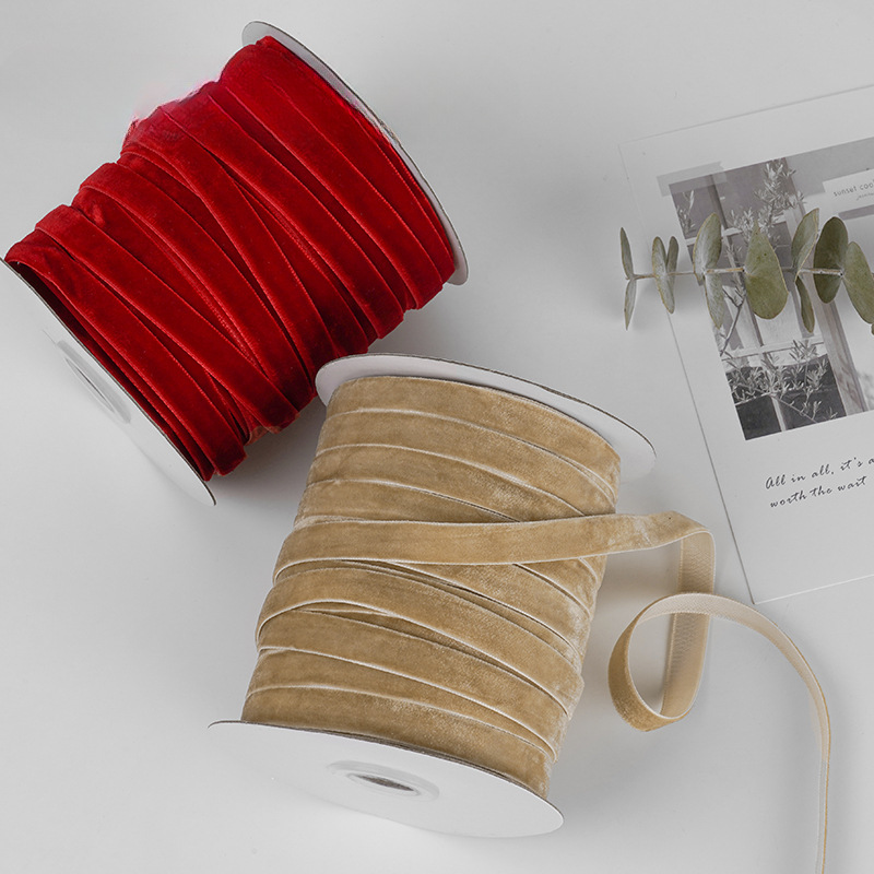 1cm cinta de flocado cinta de Navidad cinta de terciopelo unilateral cinta de terciopelo cinta de ropa accesorios cinta de tela de lana cinta de seda