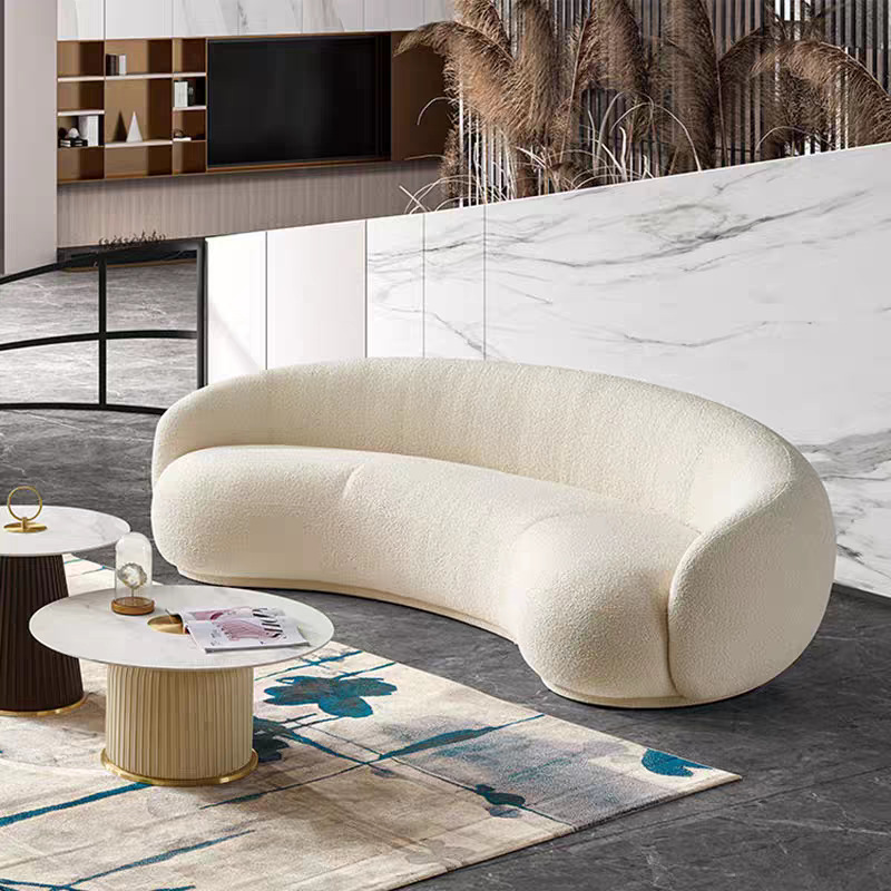 Sofá minimalista irregular de estilo italiano, sofá Julep de diseño para sala de estar con almacenamiento, curvo, tipo cashew, en oferta.