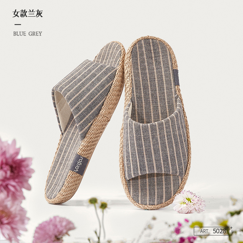 Amazonas zapatillas de lino para mujeres de verano interior antideslizante para el hogar tela de algodón lino zapatillas frías para hombres de primavera y otoño