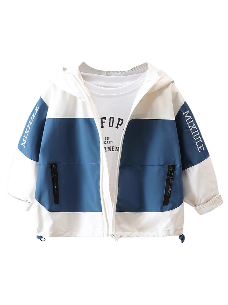 7620 chaqueta de color para niños primavera y otoño 2025 nueva gabardina con capucha de moda para niños primavera blusa coreana primavera