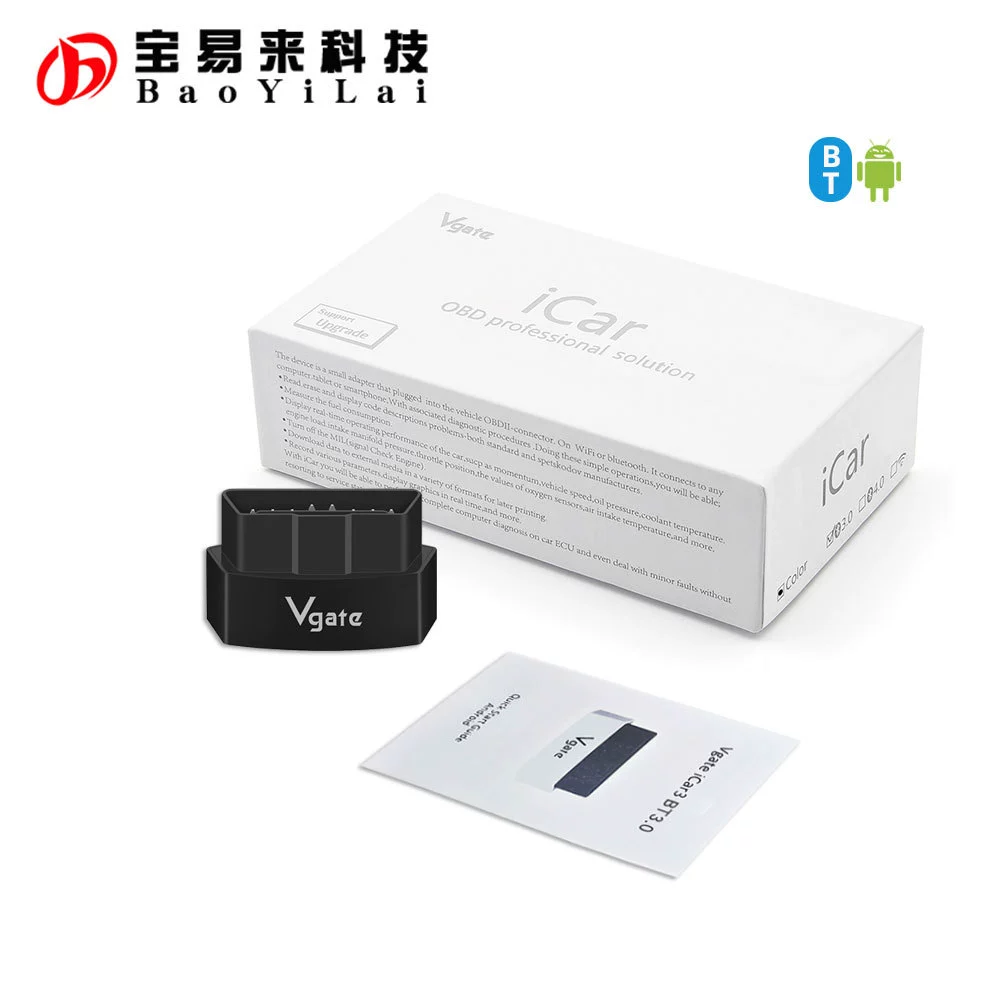 Диагностический инструмент ICAR3 Bluetooth 3.0 (черный) для автомобилей, OBD Doctor для Android