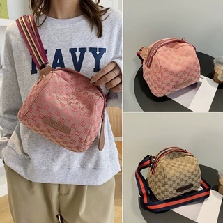 时尚新款贝壳包印花帆布女包时尚休闲胸包女单肩包百搭斜挎小包包