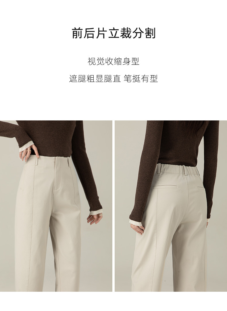 Quần harem nữ ống rộng lưng cao dài 9 phần chất liệu cotton Tencel — Màu xám be chi tiết 18