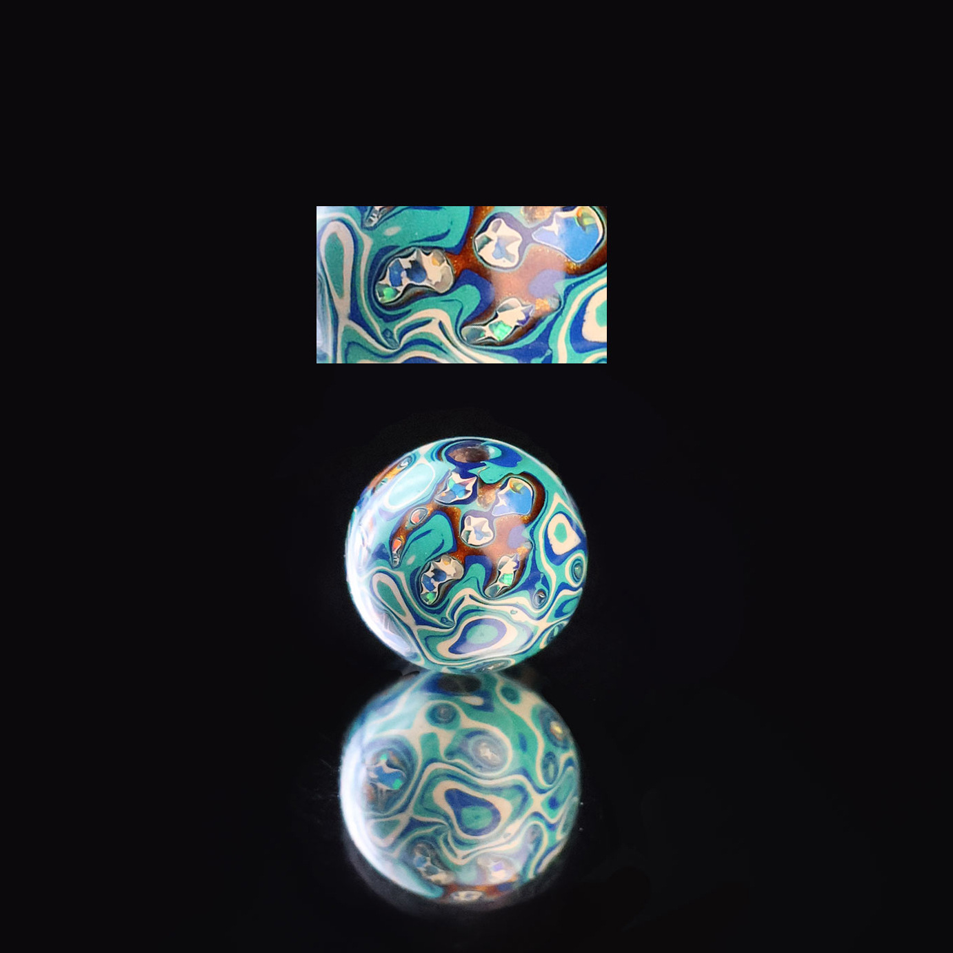 10mm 오팔 도자기 파란색과 흰색