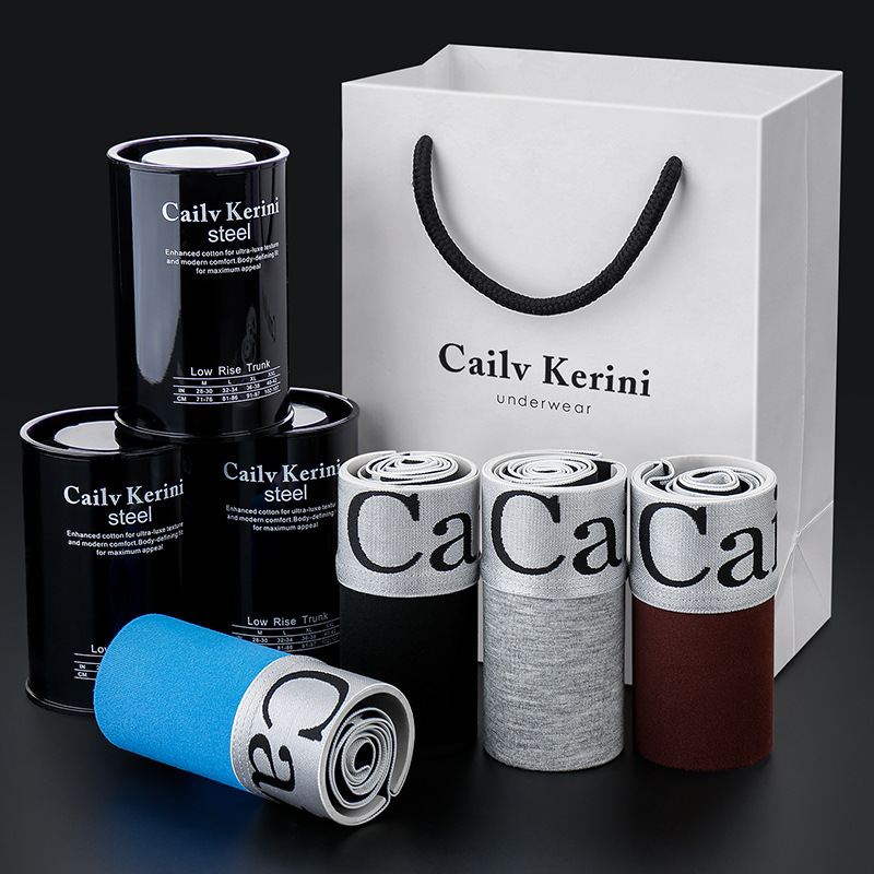 Cailv Kerini Canned Men's Modal Cotton High-Elastic Boxer Briefs for Young Men Trendy Four-Cornered Underwear Cailv Kerini Canned Men's Modal Cotton High-Elastic Boxer Briefs for Young Men Trendy Four-Cornered Underwear
