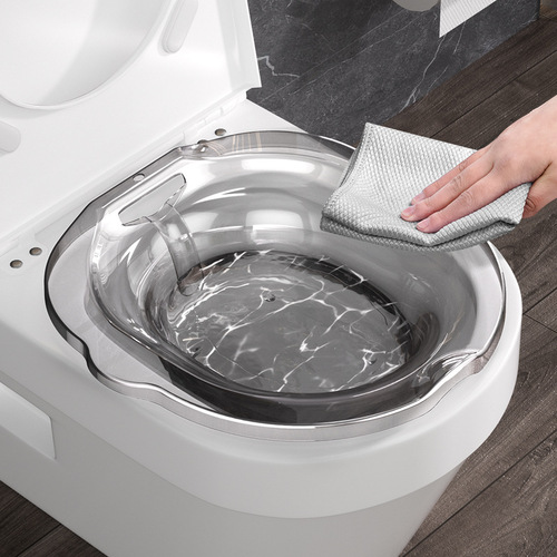 Men's sitz bath basin: Prostate-friendly toilet seat with no-squat design, featuring a steam-infused soaking device—perfect for seniors to gently cleanse and care for the area.