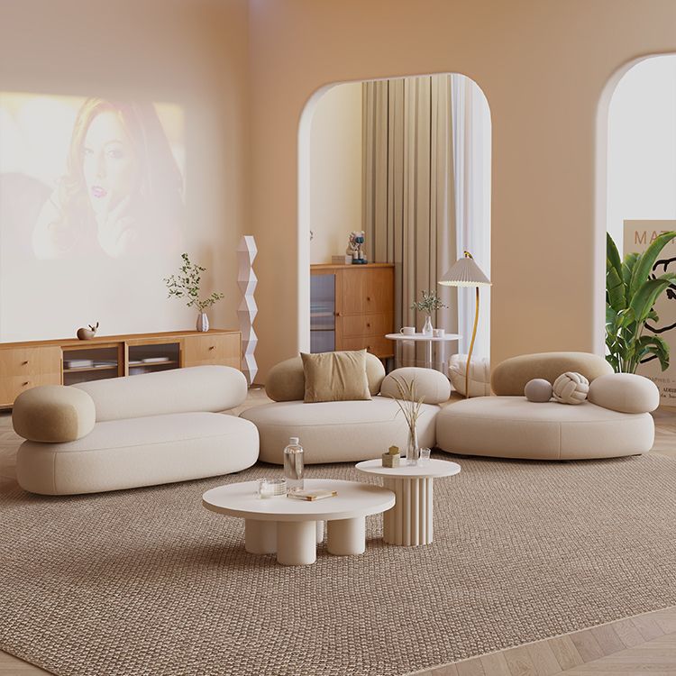 Fabric sofa curved small apartment living room special-shaped net red designer sofa light luxury modern rest area reception