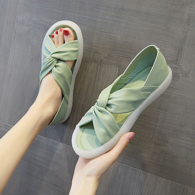 Nuevas sandalias de verano para mujeres nuevas zapatos chinos con suela plana, dos zapatos de embarazo con tendón antideslizante, zapatos romanos