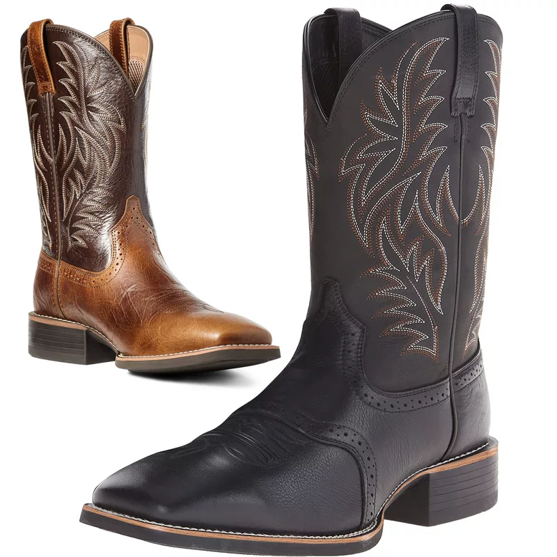 Aofu Shoe Industry 8701 Cross-border High Clevey Вышивка Ретро Evanizing Switch Вестерн Ковбойские сапоги с большим кодом