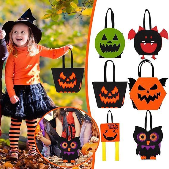 ハロウィーンフェルトバッグコウモリフクロウスタイル子供手提げ袋万聖夜舞踏会装飾悪魔キャンディー袋|undefined