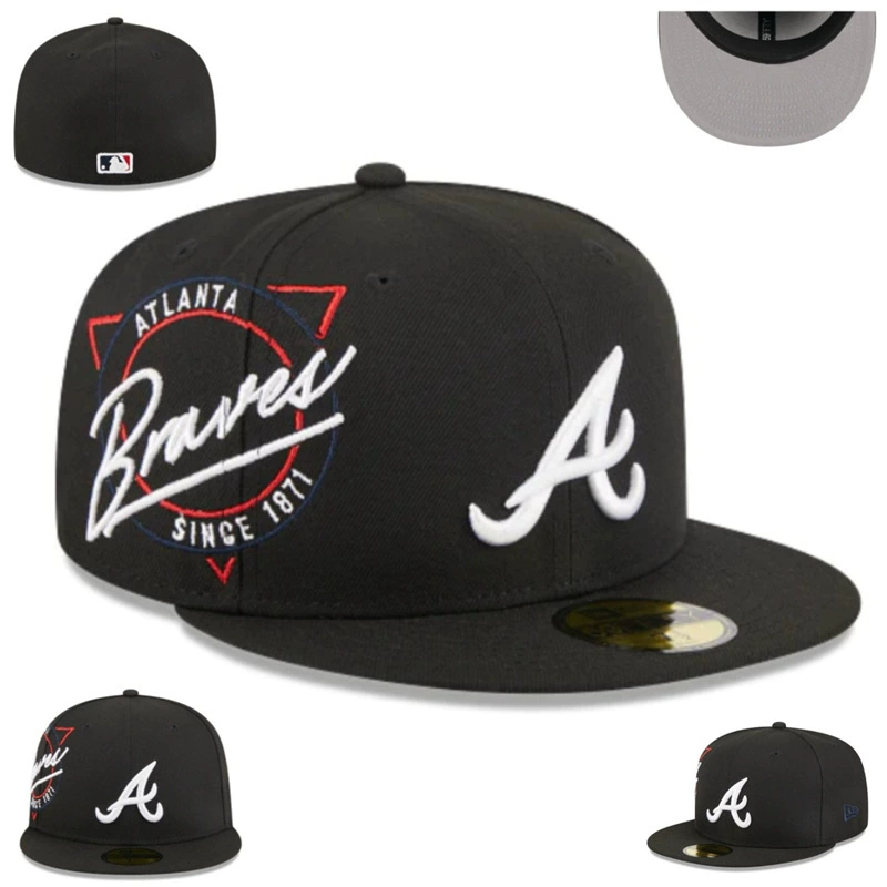 Капа Atlanta Braves с боковой вышивкой, размер, закрытая кепка, бейсболка, солнцезащитный козырек, вышивка