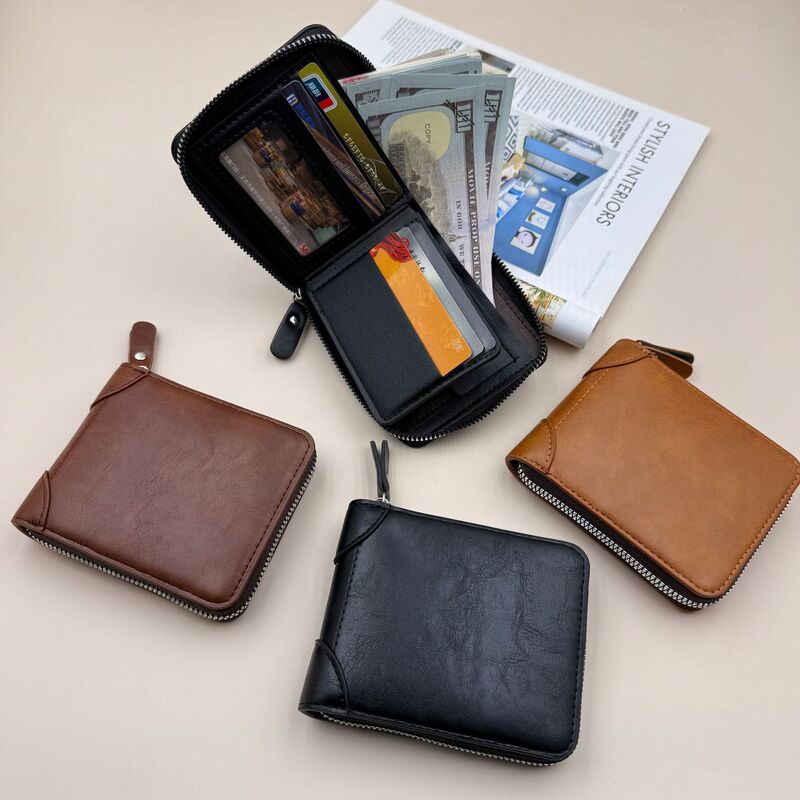 Amazon's Best-Selling Men's Short Wallet, Men's Multi-Card Slot Coin Purse, Cross-Border Direct Supply, Multi-Functional Zipper Bag Amazon's Best-Selling Men's Short Wallet, Men's Multi-Card Slot Coin Purse, Cross-Border Direct Supply, Multi-Functional Zipper Bag