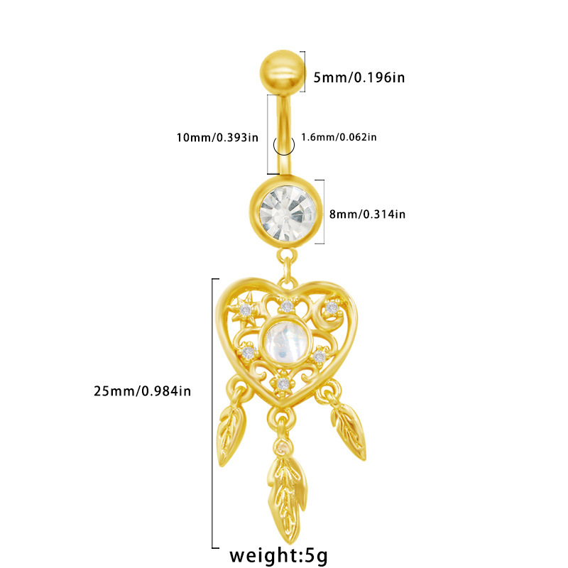 Crystal Bear And Evil Eye Navel Piercing Ring For Women_voghion.com