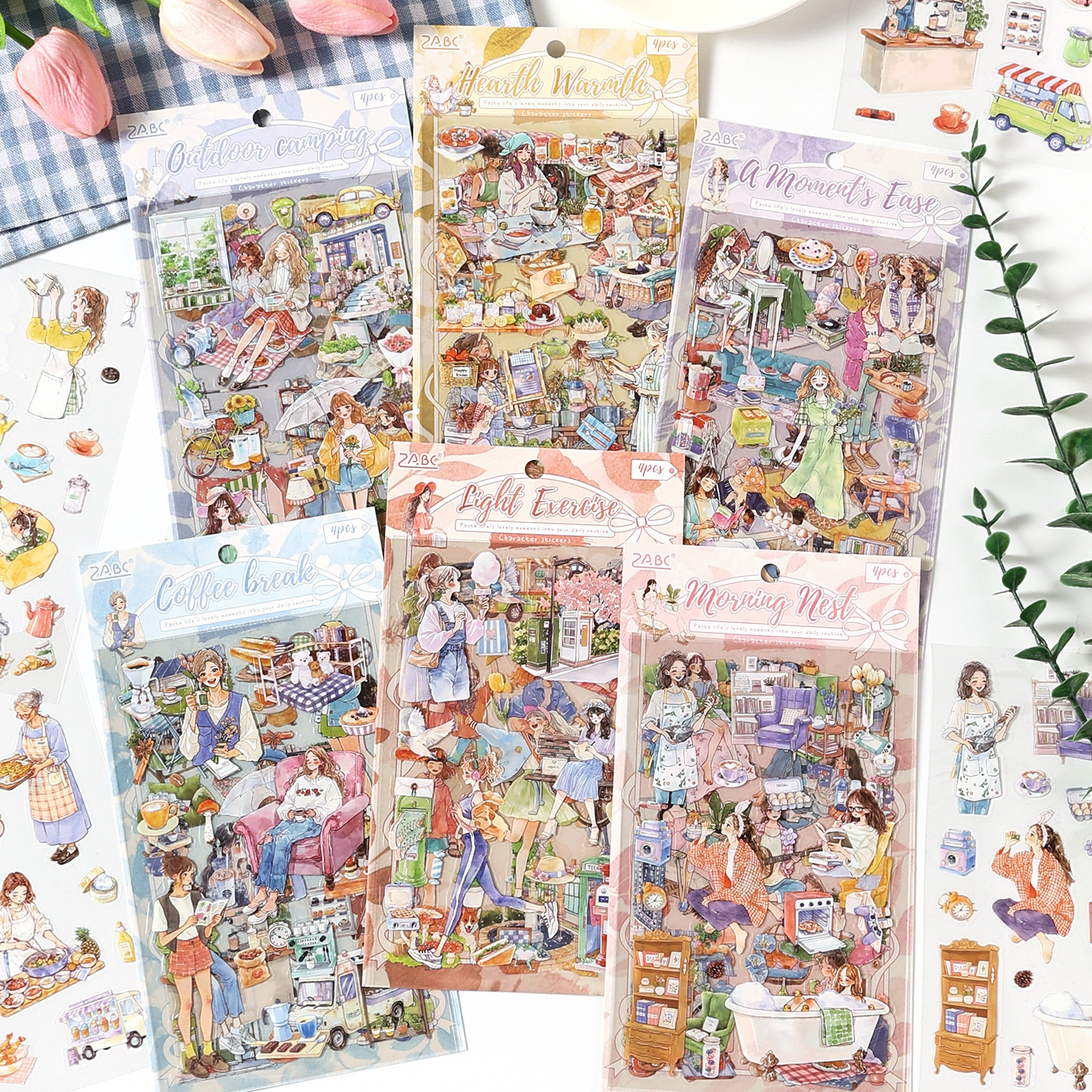 สติกเกอร์น่ารักสำหรับสมุดบันทึก ชุดสติกเกอร์สนุกสนานจาก Yuezhen พร้อมวัสดุสำหรับสมุดบันทึกและสติกเกอร์สำหรับเด็ก