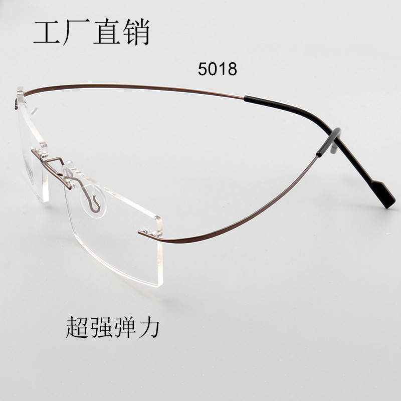sunny Spot wholesale new frameless stainless steel elastic leg metal can match myopia glasses frame