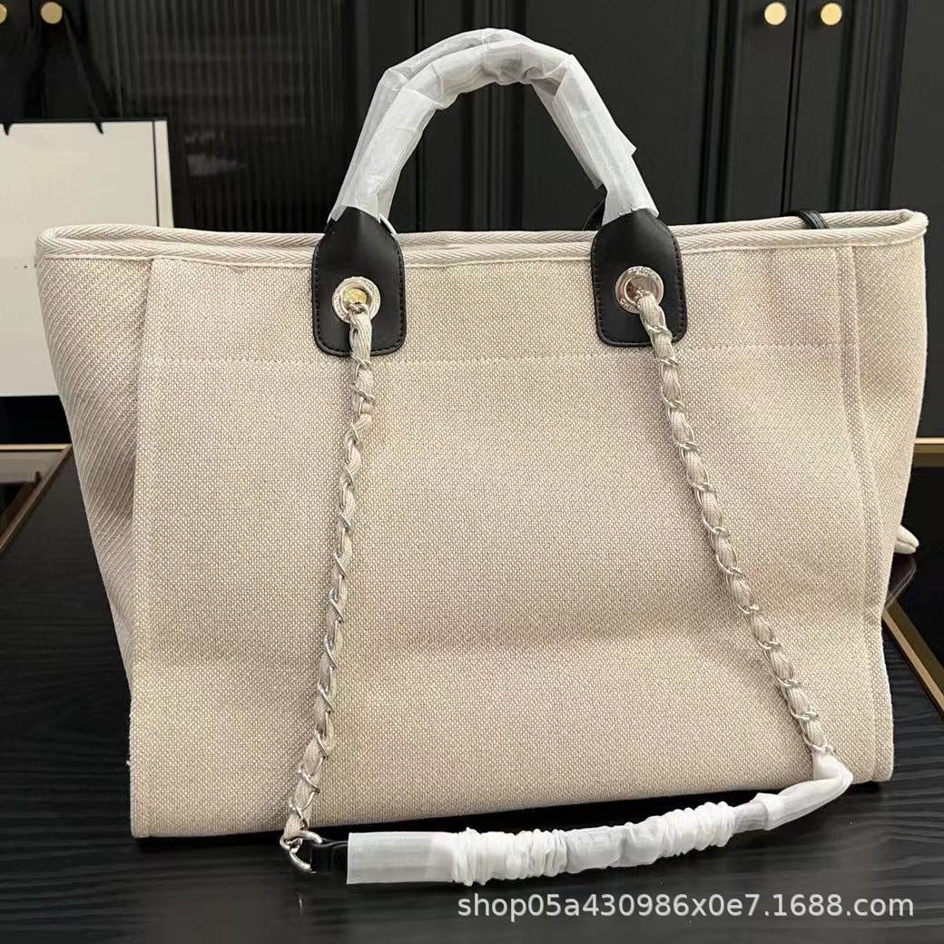 Lienzo de color panda bolsa de playa de gran capacidad bolsa de compras de alta versión bolsa de mujer retro