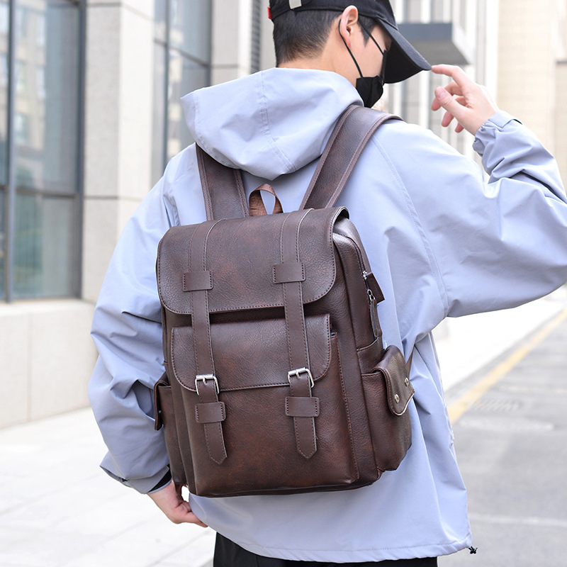 Mochila urbana simple, elegante, viaje de negocios, ligera, gran capacidad, cómoda, respirable, impermeable, mochila de hombre.