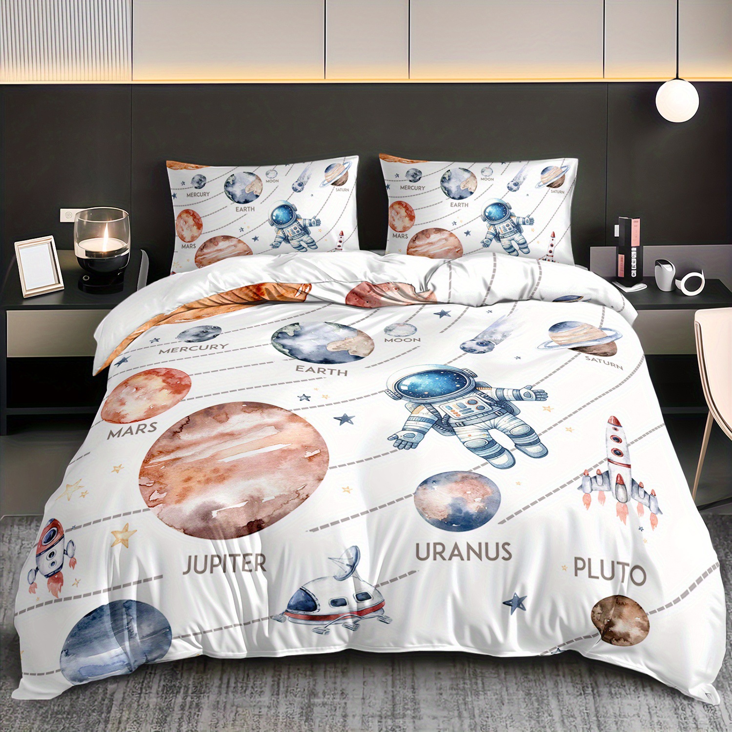 Transfronterizo textil doméstico astronauta suave impresión digital abrasión quilt kit fuente soporte de fábrica TEMU / JIT