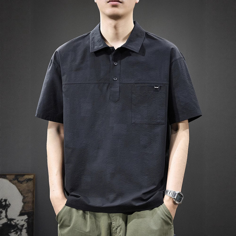 High-End Trendy Men's Short-Sleeved Polo Shirt 2025 Summer New Quick-Drying T-Shirt Loose Large Size Breathable Polo Shirt High-End Trendy Men's Short-Sleeved Polo Shirt 2025 Summer New Quick-Drying T-Shirt Loose Large Size Breathable Polo Shirt